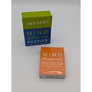 Instant Mind Boggling Puzzles 50 Confounding Conundrums Card Deck New Sealed